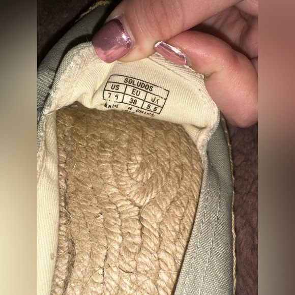 Soludos Women's Espadrilles flats grey mon amour 7.5 summer vacation beach - Picture 6 of 10